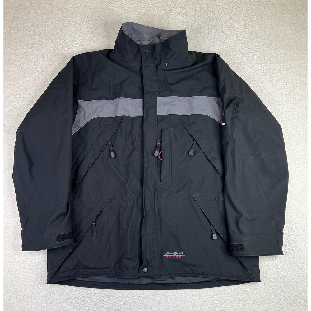 Eddie Bauer EBTEK Gore-Tex Jacket Mens 2XL Black Waterproof Ski Shell 0724